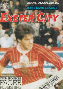 Exeter City v Tranmere Rovers Match Programme 1988-01-30